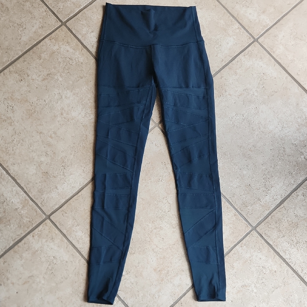 Lululemon Wunder Under Ballerina Mesh High Rise Size 6 Teal Leggings